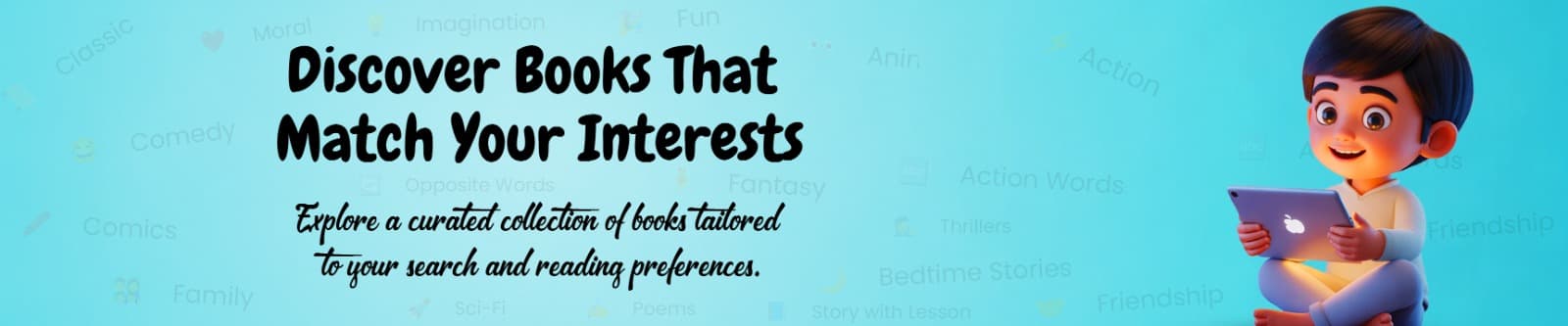 An image related to category for showing books like new arrival, recommended, free books etc